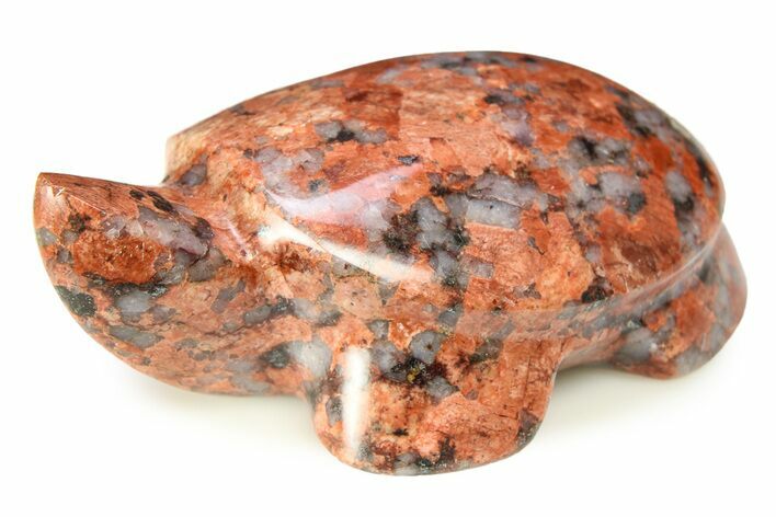 Carved Red Flower Granite Turtle - Arizona #308546